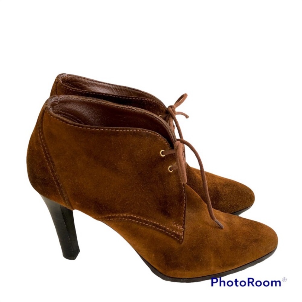 Ralph Lauren Purple Label Brown Suede Heels/Ankle Boots Size 8